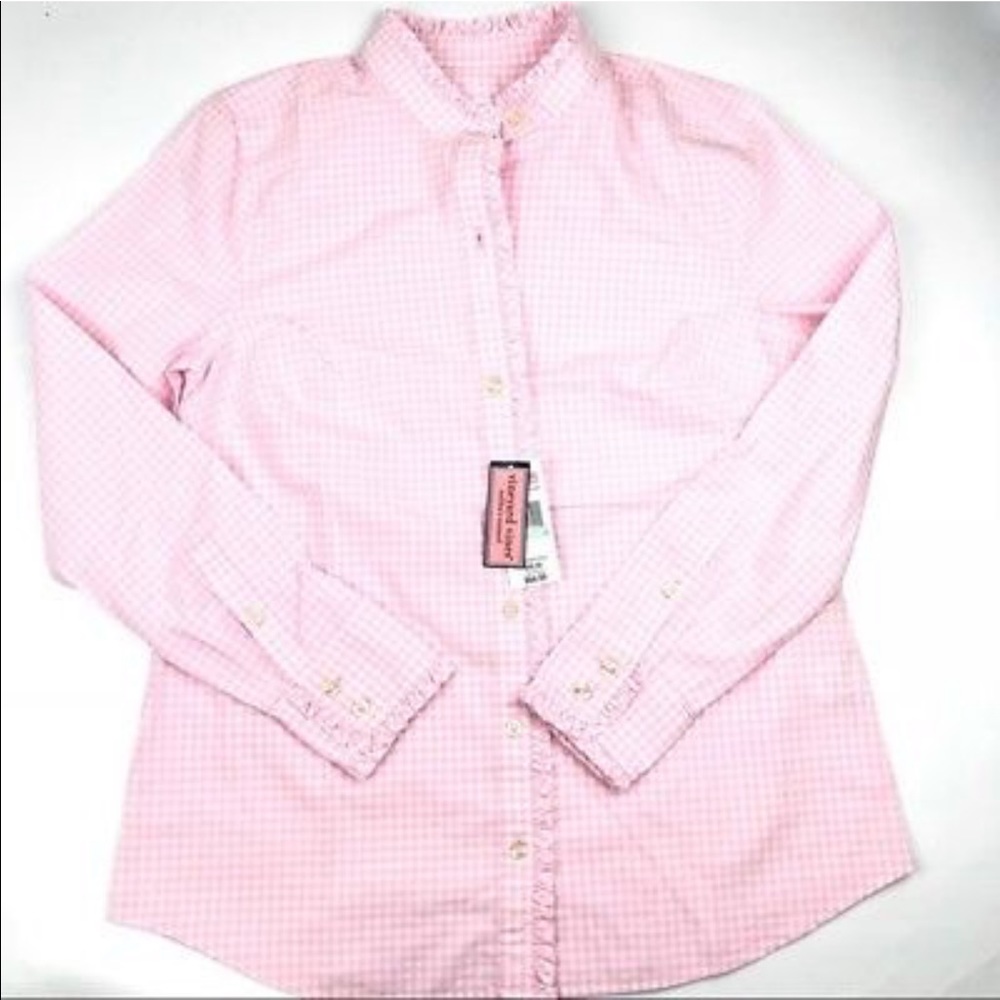 Vineyard Vines Pink Gingham Button Down